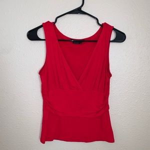 Red v-neck tank top